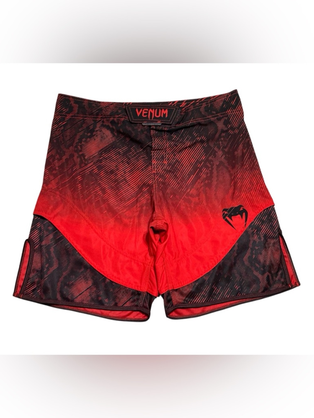 Venum Fight Team MMA kickboxing shorts Size Large black red
